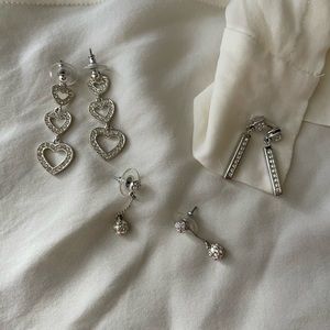 Vintage Sparkly earrings set of 3